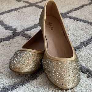 Sparkly Gold Flats
